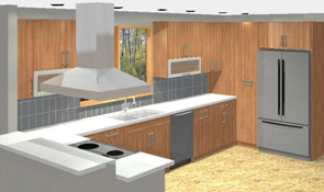 Modern Kitchen Design Rendering