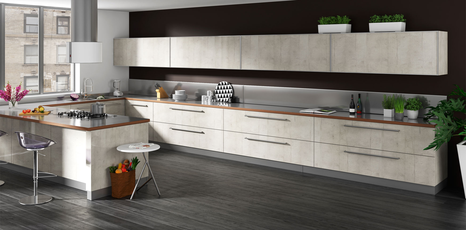White Concrete Modern Door Style